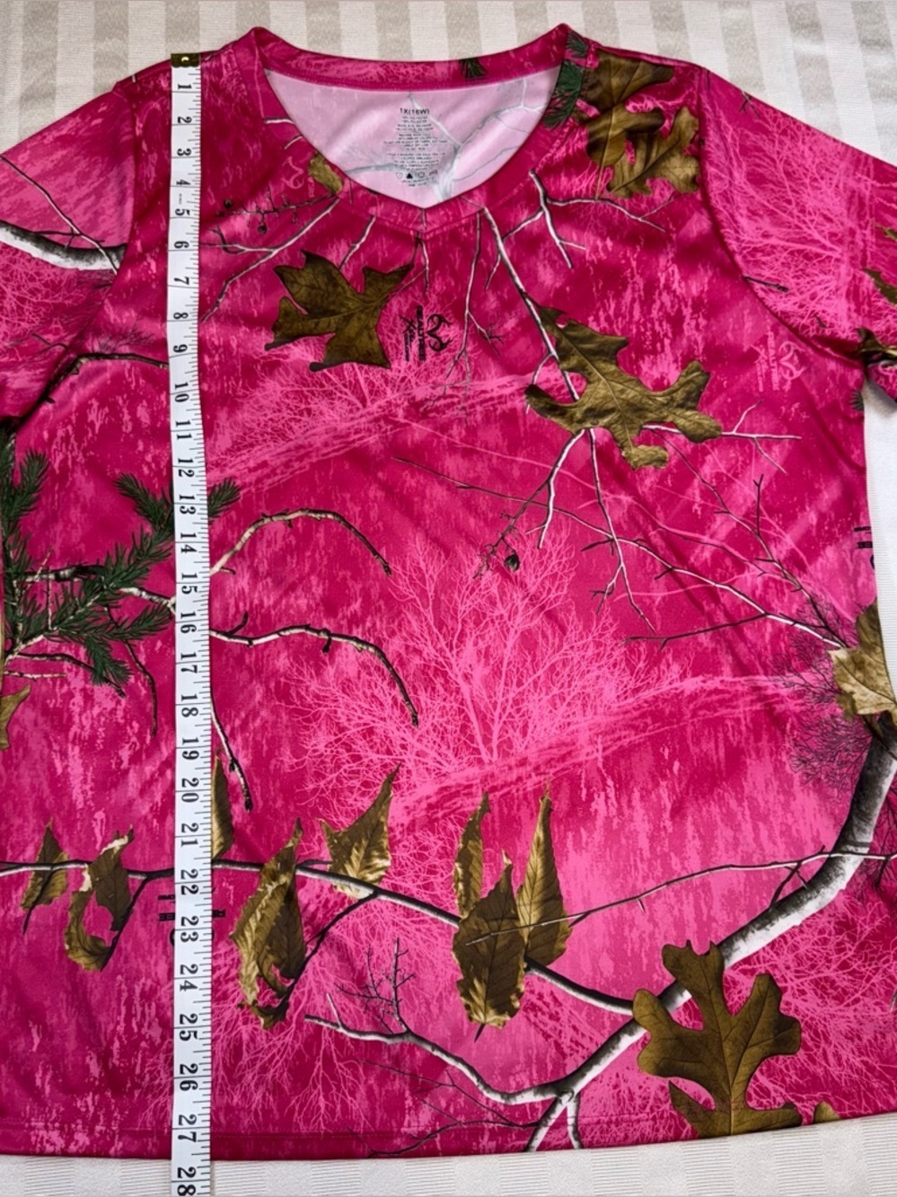 Realtree Pink Camo Performance Tee Shirt Women’s Plus Size 1X 16W Outdoors - Picture 7 of 13
